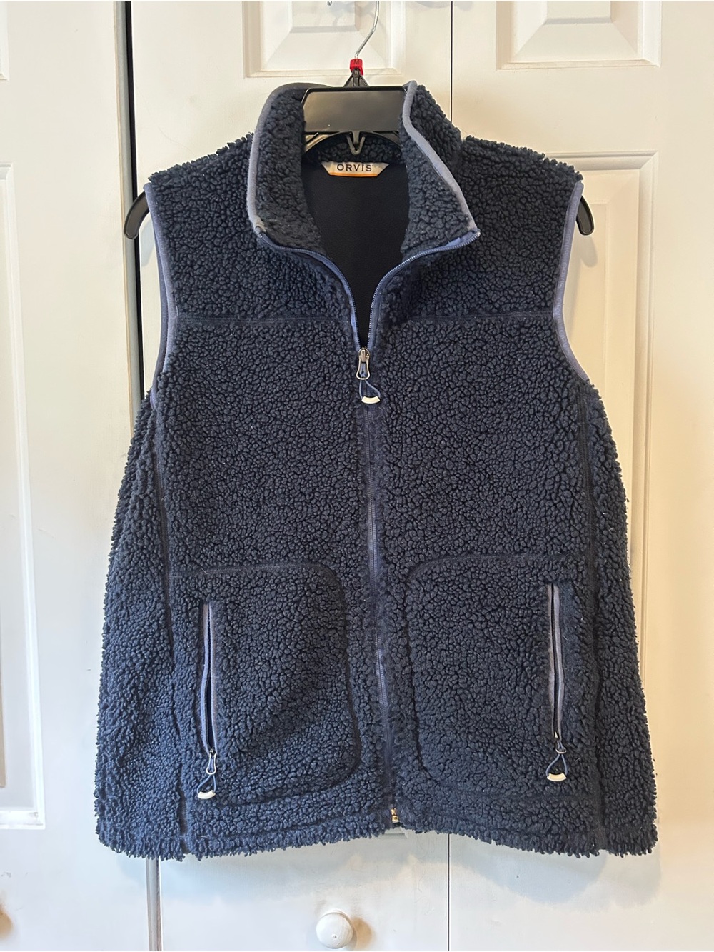 Orvis Sherpa Fleece Vest Full Zip Blue Outdoor Hiking Mens M